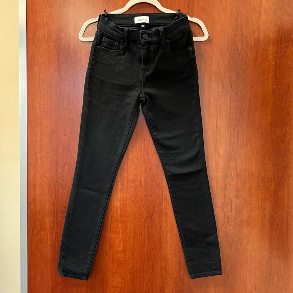 Rag And Bone High Rise Legging Size 26 Black Stretch Denim Made In U.S.A. Dark - Picture 11 of 11
